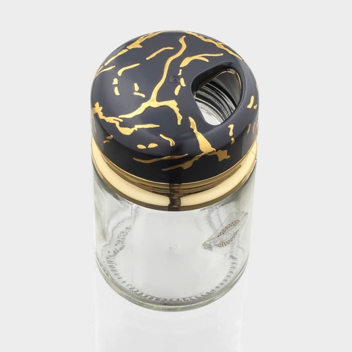 Солонка Magistro «Чёрный мрамор», 150 мл, 5.5×9.5 см, стекло, чёрная