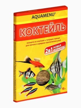 Корм Аква меню «Коктейль» для рыб, 15 г