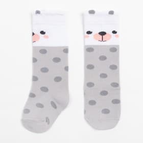 Гольфы Крошка Я «Медведь» 8-10 см, цвет серый