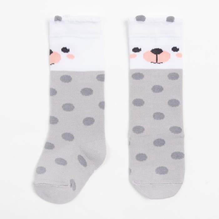 Гольфы Крошка Я «Медведь» 8-10 см, цвет серый