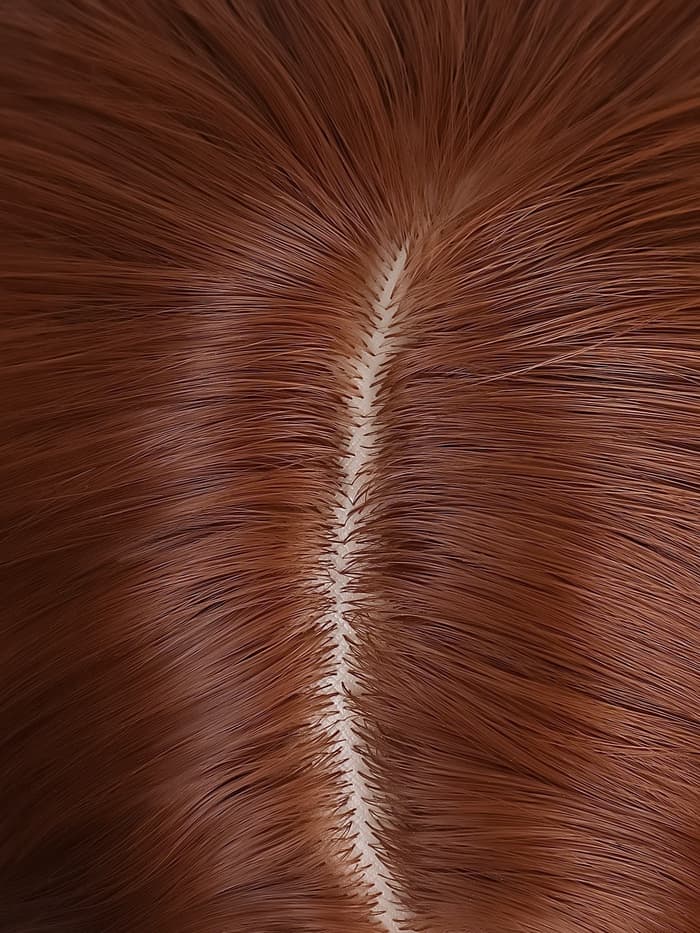 Парик искусственный, имитация кожи, 60 см, 160 г, цвет рыжий