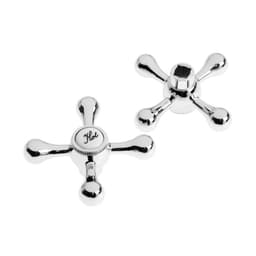 Ручка на смеситель ZEIN Z101, крест, для кран-букс со штоком на 20 шлицов, цинк, цвет хром