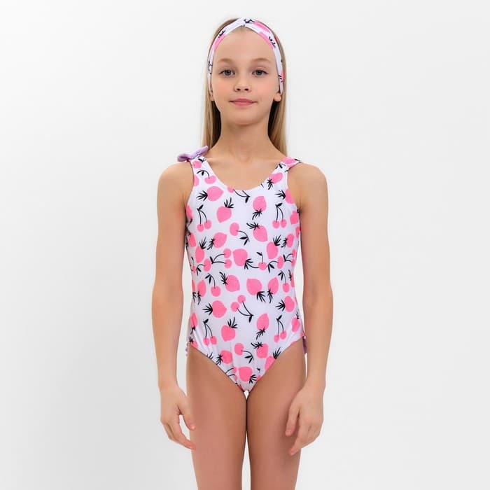 Купальник для девочки слитный MINAKU с повязкой, рост 110-116 см