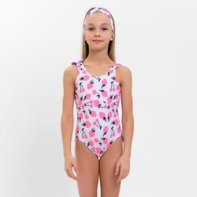 Купальник для девочки слитный MINAKU с повязкой, рост 128-134 см