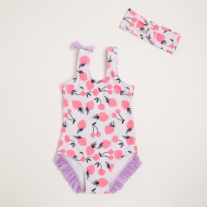 Купальник для девочки слитный MINAKU с повязкой, рост 128-134 см