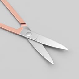 Ножницы маникюрные, узкие, загнутые, 8.5 см, цвет розовое золото, серебристый