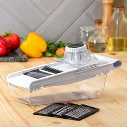 Тёрка - слайсер с контейнером Magistro Vegan pro, 5 насадок, 31.8×13.7×9 см, белая