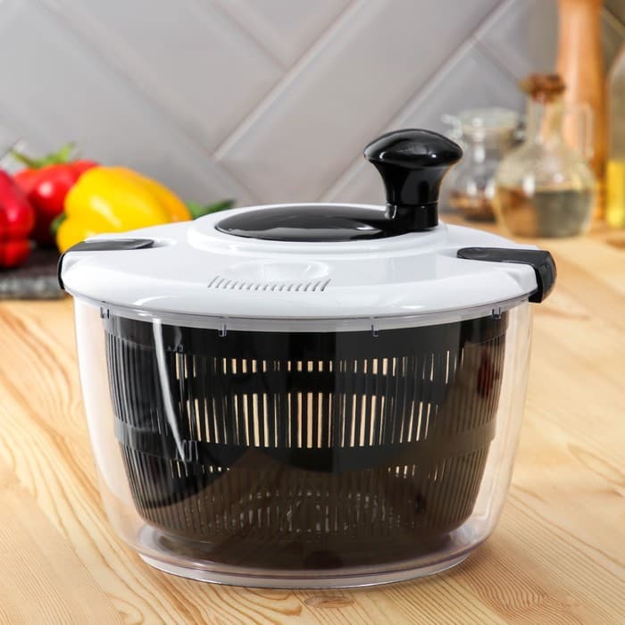 Центрифуга для сушки зелени Magistro Vegan pro, 5 л, пластик, чёрная, белая