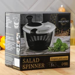 Центрифуга для сушки зелени Magistro Vegan pro, 5 л, пластик, чёрная, белая