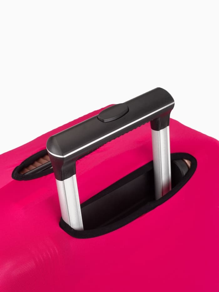 Чехол на чемодан на колёсах, 24" (M), однотонный, розовый