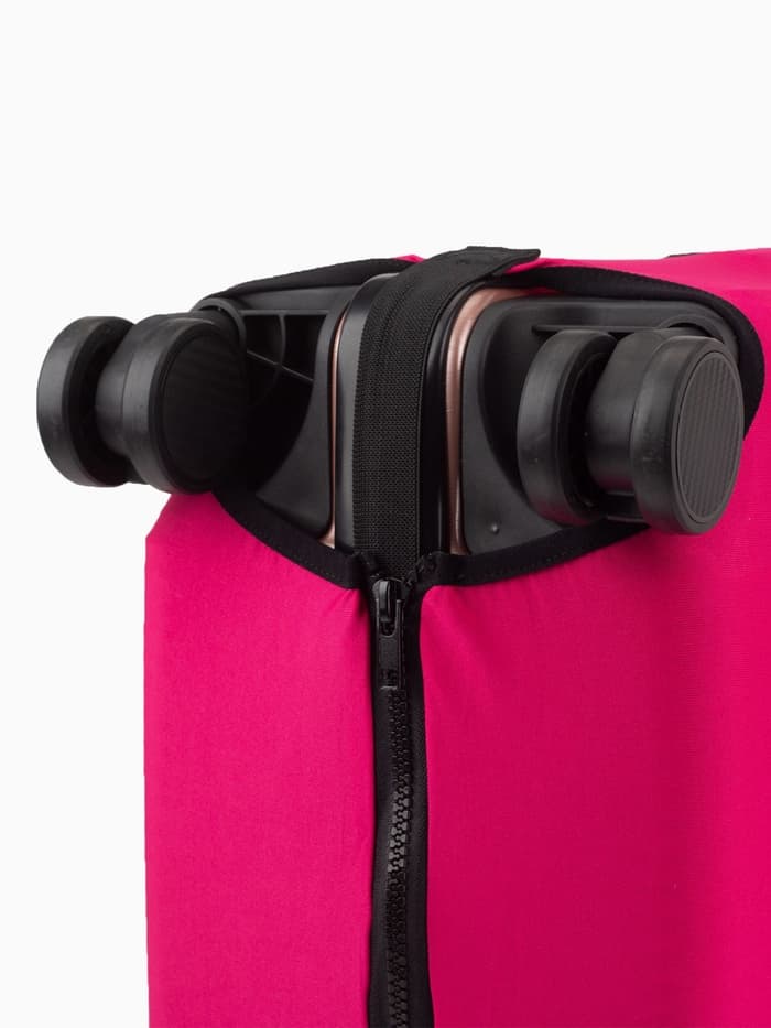 Чехол на чемодан на колёсах, 24" (M), однотонный, розовый