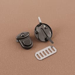 Застёжка для сумки, 2.5×2.5 см, цвет чёрный никель