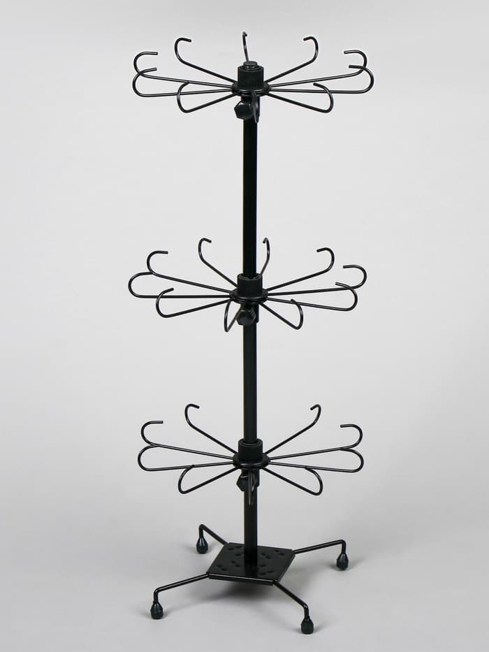 Вертушка, 3 яруса по 10 крючков, 27×65 см, чёрная