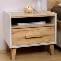 Тумба прикроватная «Айрис 41», 486×358×445 мм, цвет белый/дуб золотистый