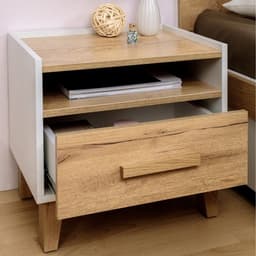 Тумба прикроватная «Айрис 41», 486×358×445 мм, цвет белый/дуб золотистый