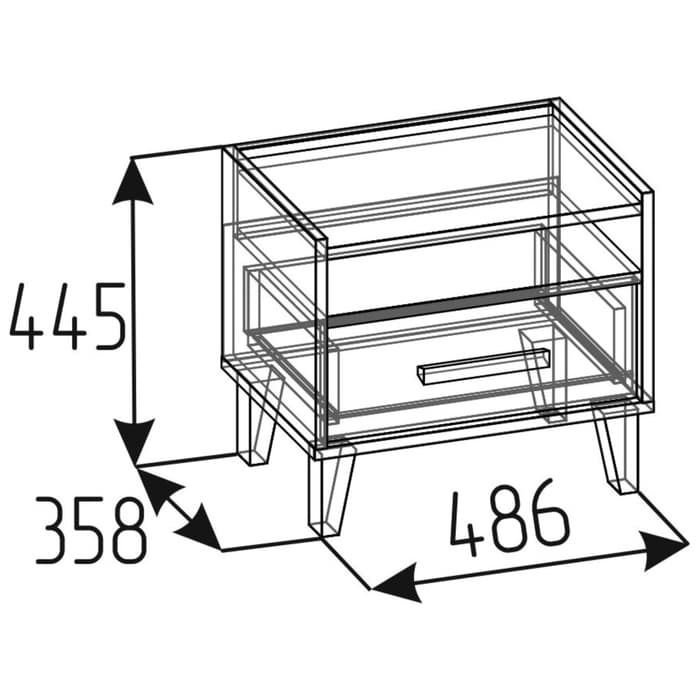 Тумба прикроватная «Айрис 41», 486×358×445 мм, цвет белый/дуб золотистый