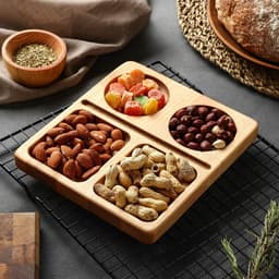 Менажница Adelica, 20×18×1.8 см, 4 ячейки, пропитано маслом, дерево берёза