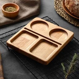 Менажница Adelica, 20×18×1.8 см, 4 ячейки, пропитано маслом, дерево берёза