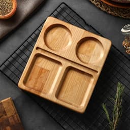 Менажница Adelica, 20×18×1.8 см, 4 ячейки, пропитано маслом, дерево берёза