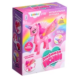 Музыкальная игрушка ZABIAKA «Единорог», световые и звуковые эффекты, машет крыльями, белая