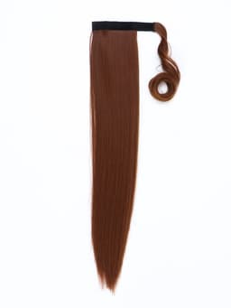 Хвост накладной, прямой волос, на резинке, 60 см, 100 г, каштановый(#SHT30A)