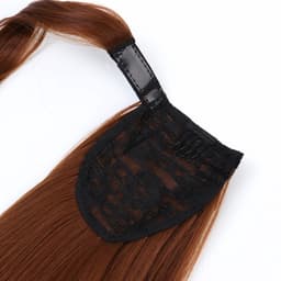 Хвост накладной, прямой волос, на резинке, 60 см, 100 г, каштановый(#SHT30A)