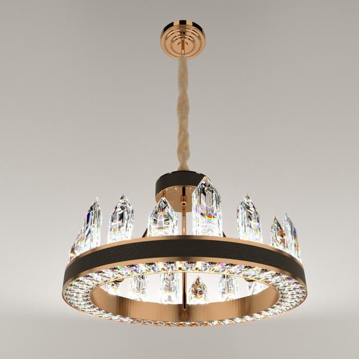 Люстра «Кристалл» LED 50 Вт 3000К черно-золотой 50×50×35-155 см BayerLux