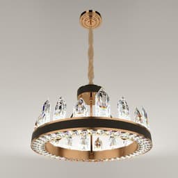 Люстра «Кристалл» LED 50 Вт 3000К черно-золотой 50×50×35-155 см BayerLux