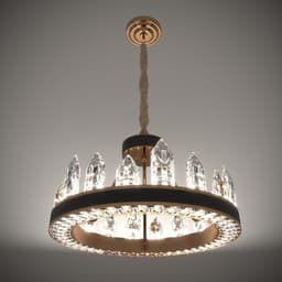 Люстра «Кристалл» LED 50 Вт 3000К черно-золотой 50×50×35-155 см BayerLux