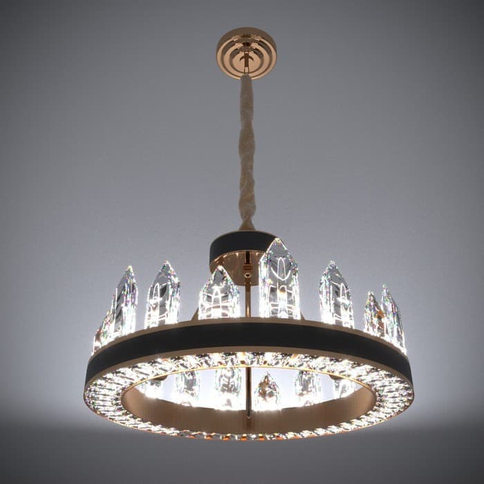 Люстра «Кристалл» LED 50 Вт 3000К черно-золотой 50×50×35-155 см BayerLux
