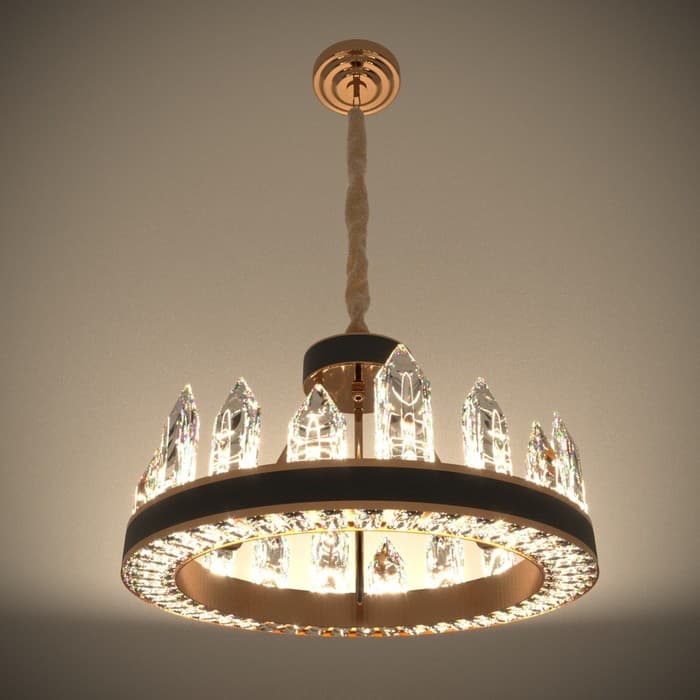 Люстра «Кристалл» LED 50 Вт 3000К черно-золотой 50×50×35-155 см BayerLux