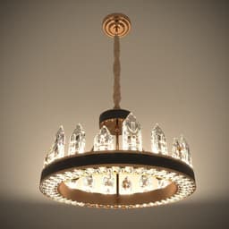 Люстра «Кристалл» LED 50 Вт 3000К черно-золотой 50×50×35-155 см BayerLux