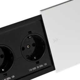 Блок розеточный в стол, сдвижная крышка, 10 А, 3 розетки, провод 1.8 м, серебристый