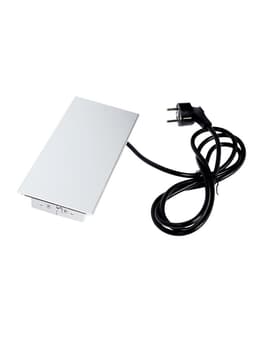 Блок розеточный в стол, сдвижная крышка, 10 А, 2 розетки, 2xUSB, 2A, провод 1.8 м, серебристый