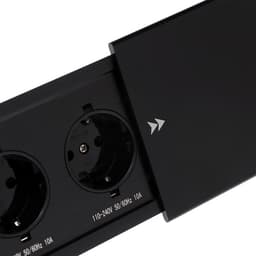 Блок розеточный в стол, сдвижная крышка, 10 А, 3 розетки, провод 1.8 м, чёрный