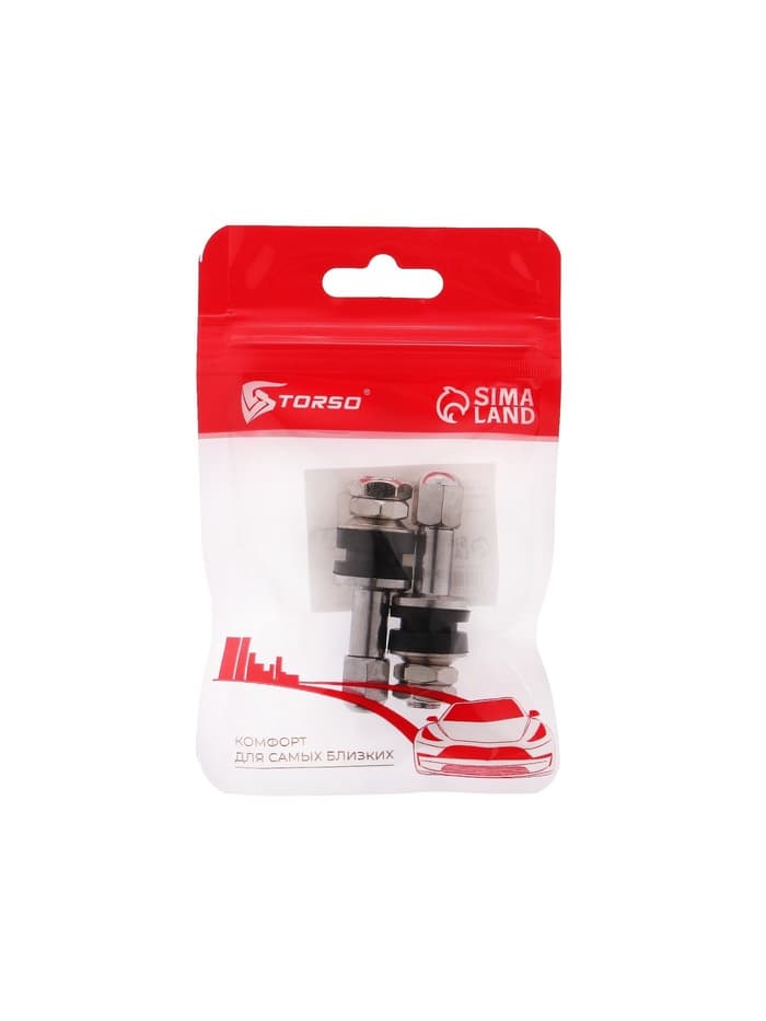 Вентиль для шин TORSO, VS-8, сборный, набор 2 шт.