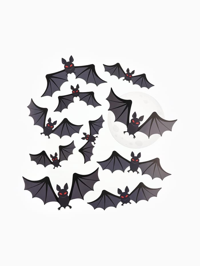 Декор на стену «Настоящая ночь страха и ужаса», летучие мыши, набор 10 шт.