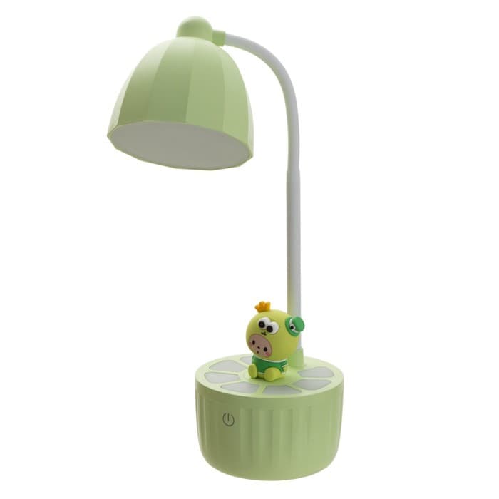 Лампа настольная «Мини лягушонок» LEd=3 режима 6.4 Вт USB салатовый 10×10×37.5 см RISALUX