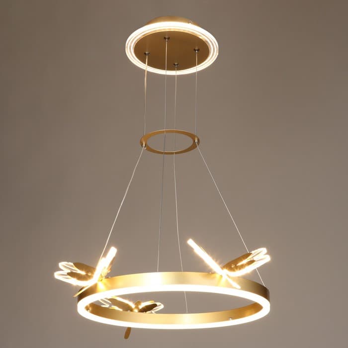 Люстра «Стрекоза»LED 48 Вт 3000-6000К золото 52×52×80 см BayerLux