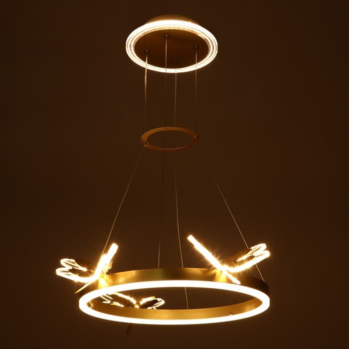 Люстра «Стрекоза»LED 48 Вт 3000-6000К золото 52×52×80 см BayerLux