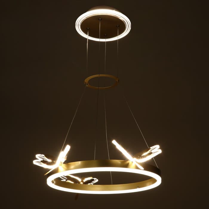 Люстра «Стрекоза»LED 48 Вт 3000-6000К золото 52×52×80 см BayerLux