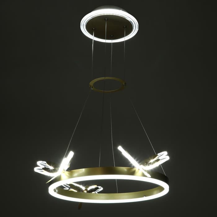 Люстра «Стрекоза»LED 48 Вт 3000-6000К золото 52×52×80 см BayerLux