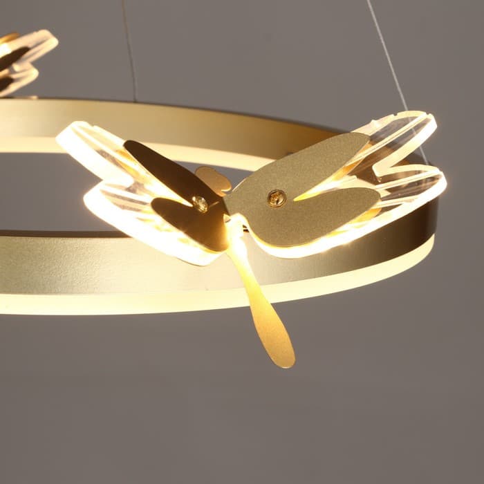 Люстра «Стрекоза»LED 48 Вт 3000-6000К золото 52×52×80 см BayerLux