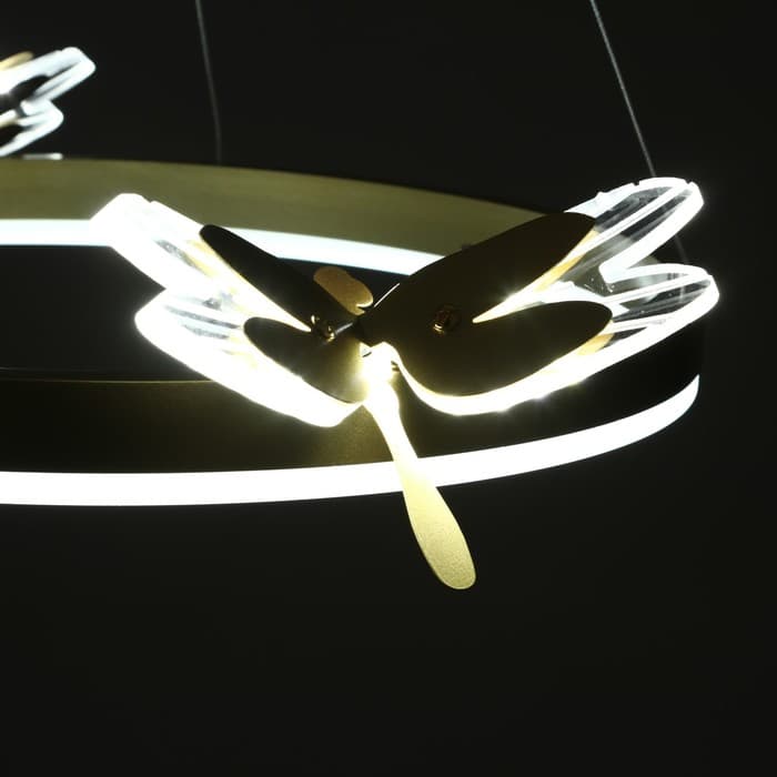 Люстра «Стрекоза»LED 48 Вт 3000-6000К золото 52×52×80 см BayerLux
