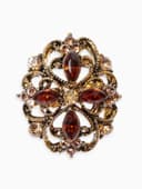 Брошь «Императрица», коричневая в чернёном золоте