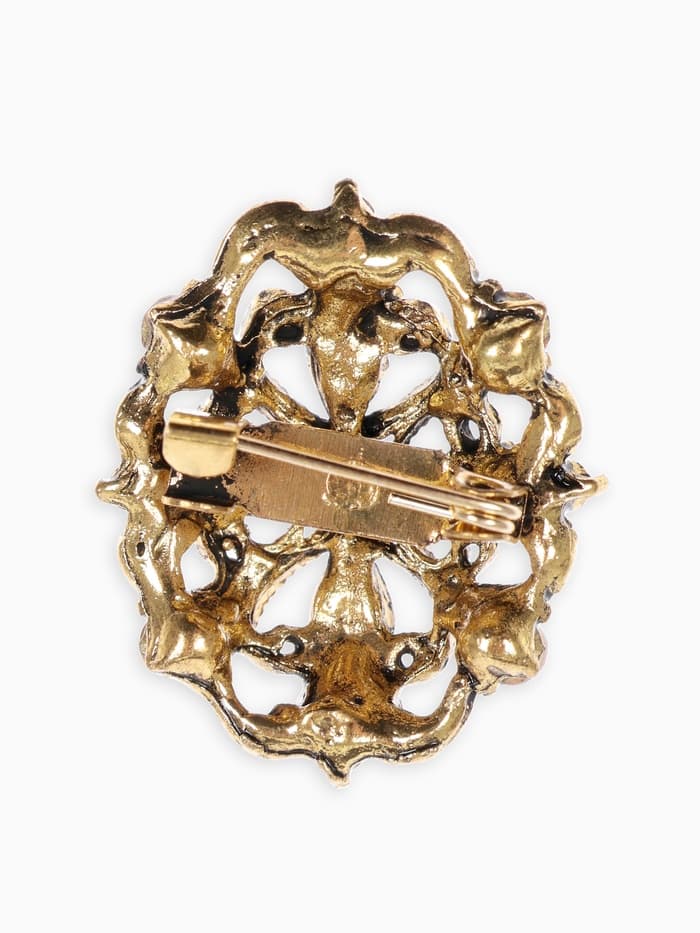 Брошь «Императрица», коричневая в чернёном золоте