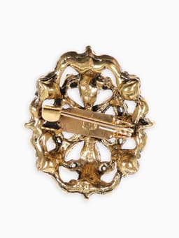 Брошь «Императрица», коричневая в чернёном золоте