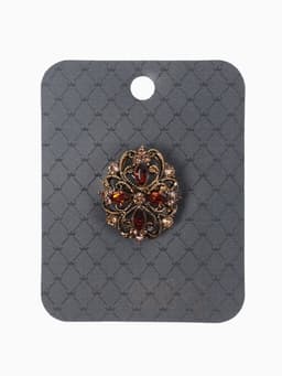 Брошь «Императрица», коричневая в чернёном золоте