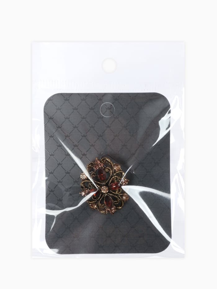 Брошь «Императрица», коричневая в чернёном золоте