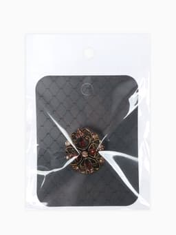 Брошь «Императрица», коричневая в чернёном золоте